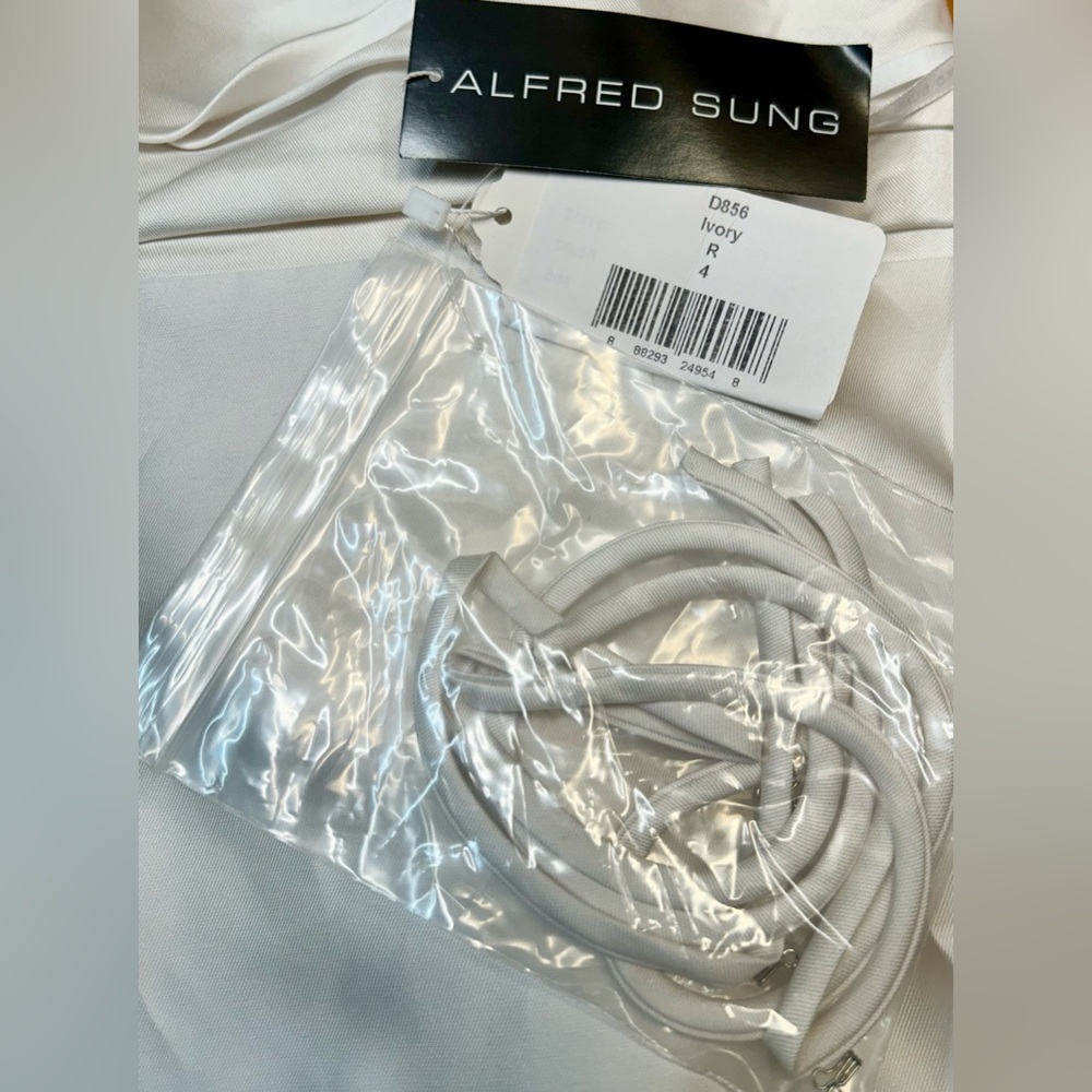 ALFRED SUNG D856 Maxi Dress in Ivory - Picture 12 of 14